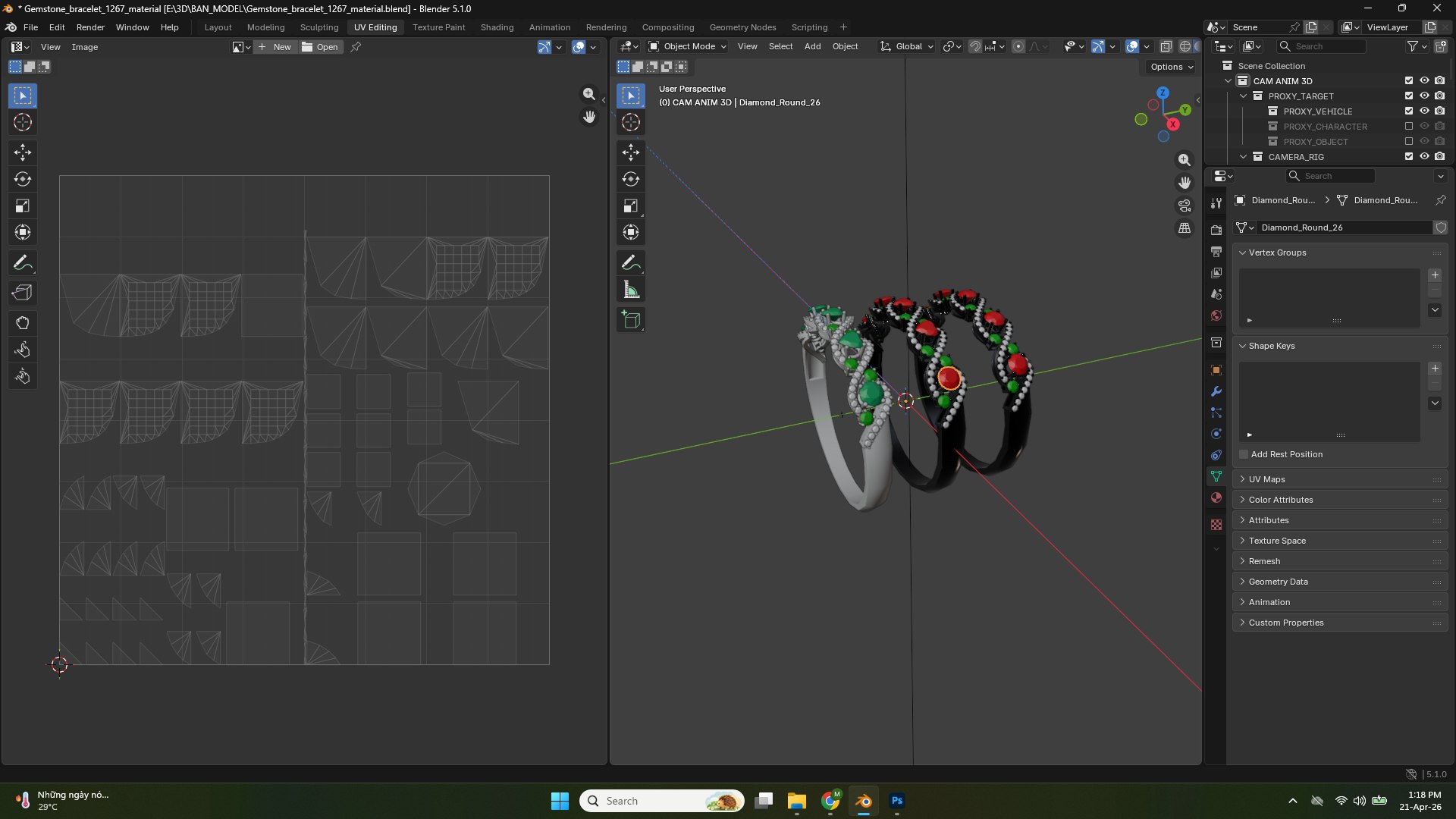 3D Ruby Emerald Diamond Bracelet 3D Model Luxury Gold Silver Jewelry High Poly Realistic PBR OBJ FBX model https://p.turbosquid.com/ts-thumb/iT/45dg7q/FN/uv2/png/1776755059/1920x1080/fit_q87/376817cb5d54a7f72315910252c2cb23e0333926/uv2.jpg