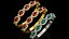 Ruby Emerald Diamond Bracelet 3D Model Luxury Gold Silver Jewelry High Poly Realistic PBR OBJ FBX