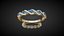 Ruby Emerald Diamond Bracelet 3D Model Luxury Gold Silver Jewelry High Poly Realistic PBR OBJ FBX
