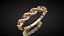 Ruby Emerald Diamond Bracelet 3D Model Luxury Gold Silver Jewelry High Poly Realistic PBR OBJ FBX
