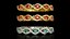 Ruby Emerald Diamond Bracelet 3D Model Luxury Gold Silver Jewelry High Poly Realistic PBR OBJ FBX