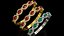 Ruby Emerald Diamond Bracelet 3D Model Luxury Gold Silver Jewelry High Poly Realistic PBR OBJ FBX