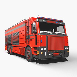 3D Fire Rescue Truck Emergency 6x2 model