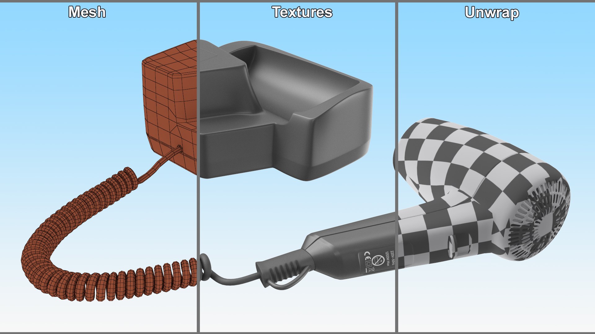 Black Hotel Hair Dryer Dismounted 3D model https://p.turbosquid.com/ts-thumb/iT/JIkz1r/HC/blackhotelhairdryerdismounted3dsmodel012/jpg/1729707311/1920x1080/fit_q87/34daab463fbe055d550f7f4d3ad17fc37477e813/blackhotelhairdryerdismounted3dsmodel012.jpg
