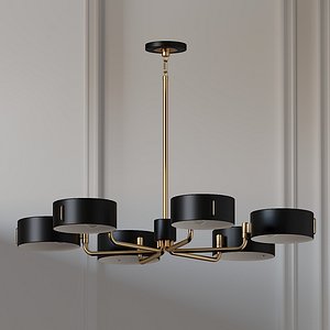 Robert Abbey Simon Modern Brass Chandelier