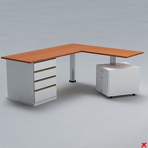 free desk office 3d model