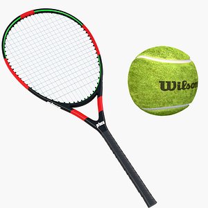 3D tennis racket ball model