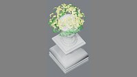 Garden Planter Box 3D Model - Outdoor Flower Pot Container for Terrace and Courtyard Scene