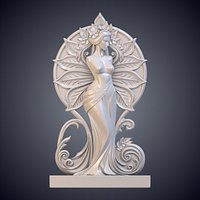 Detailed Art Nouveau Statue 3D Print Model PM-11