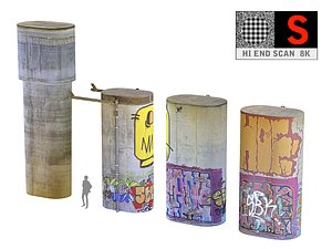 concrete pillar pack 4 3D model