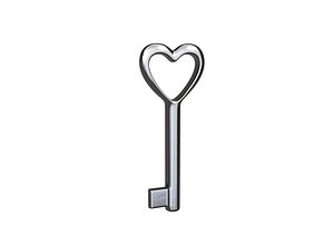 Heart Shaped Key 3D model 3D