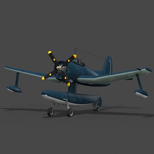 Curtiss sc1 seahawk  floatplane 3D model
