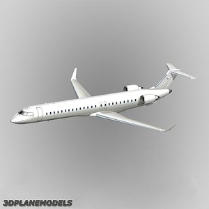 3d bombardier crj-705 generic white model