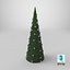 Decorative Cone Christmas Tree With Silver Ornaments Green