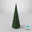 Decorative Cone Christmas Tree With Silver Ornaments Green