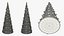Decorative Cone Christmas Tree With Silver Ornaments Green