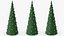 Decorative Cone Christmas Tree With Silver Ornaments Green