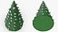 Decorative Cone Christmas Tree With Silver Ornaments Green