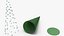 Decorative Cone Christmas Tree With Silver Ornaments Green