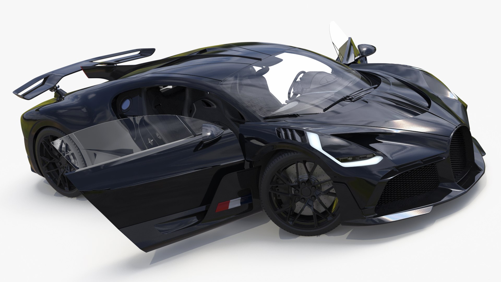 Sport Coupe Black Rigged 3D model preview