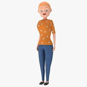 3D Cartoon Woman Rigged