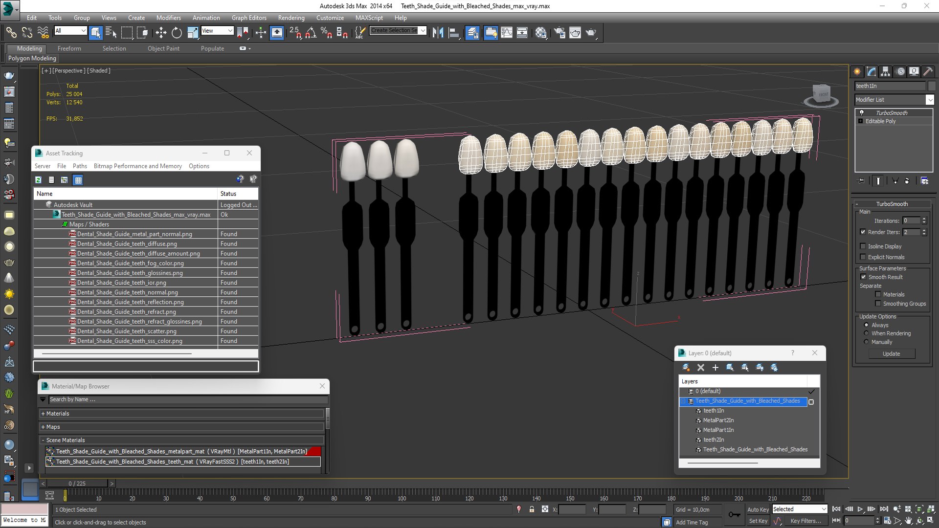 3D Teeth Shade Guide With Bleached Shades Model - TurboSquid 2202052