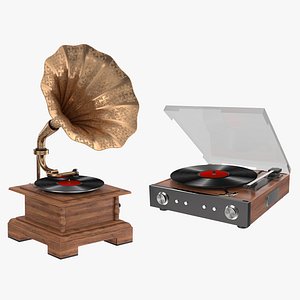 3D Gramophone and Turntable