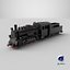 Locomotora de vapor negra de vía estrecha