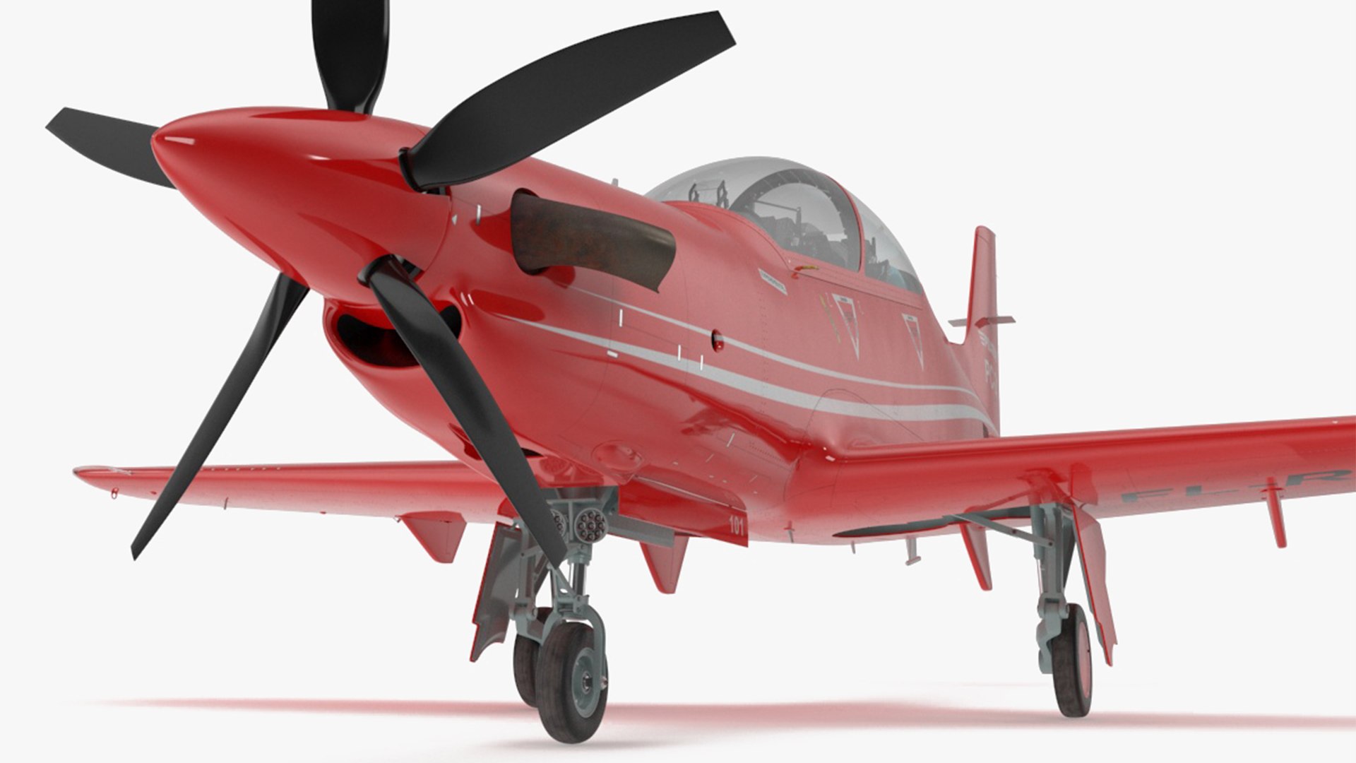 Training Aircraft Pilatus PC-21 Red 3D model preview