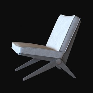 3d chair scissor pierre jeanneret