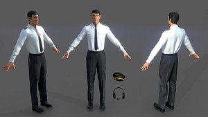 airline captain cap 3D model