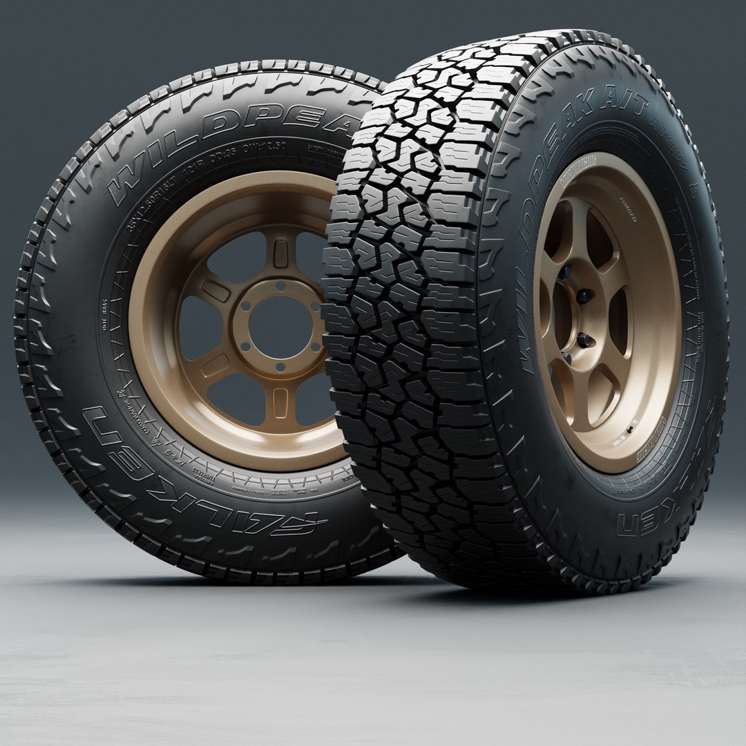 Offroad car wheel Falken Wildpeak AT3W tire with TE37XT rim 3D model ...