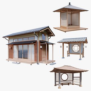 Japanese Garden Architecture Bundle model