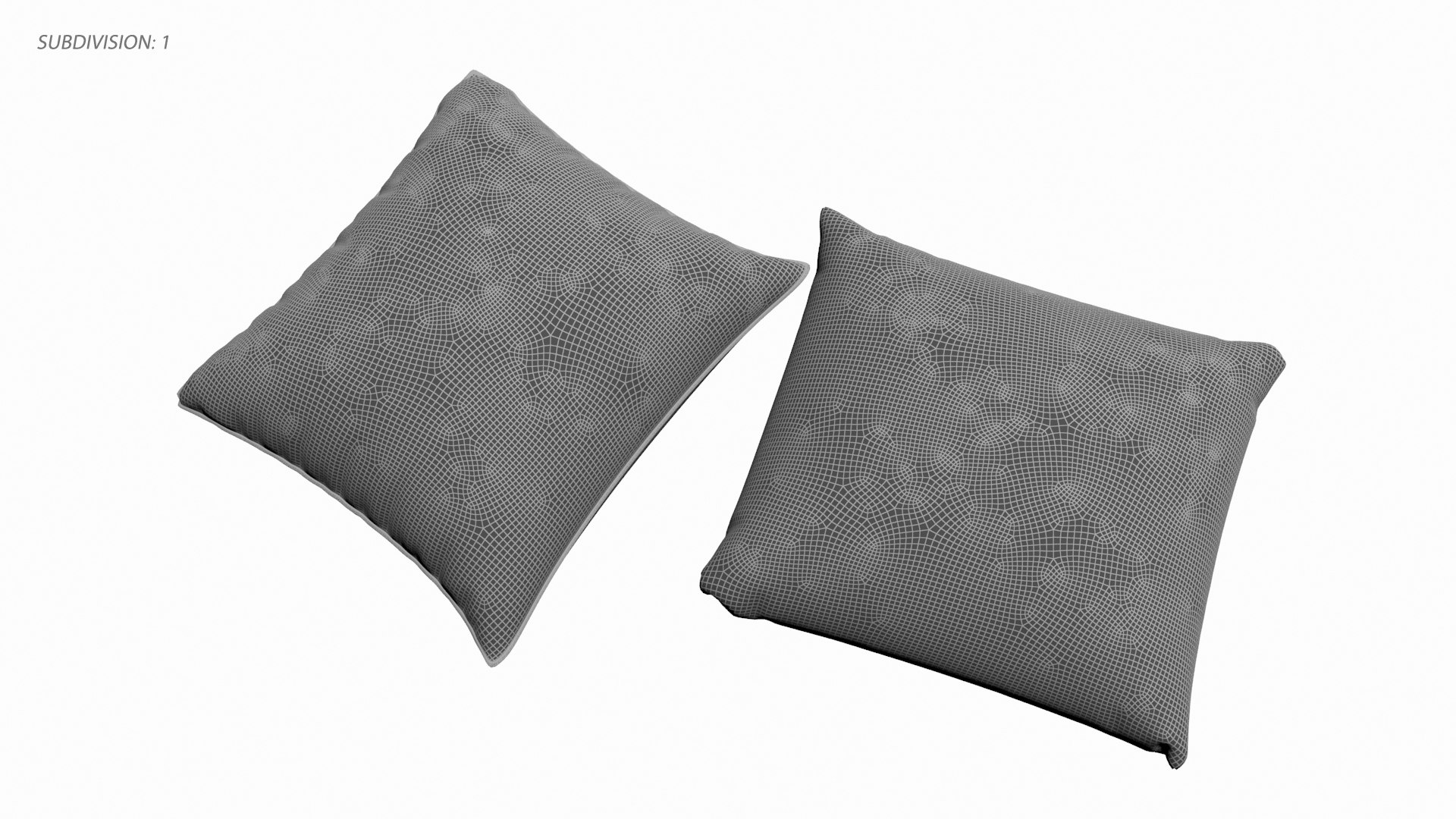 2 Pillows Model TurboSquid 2134186