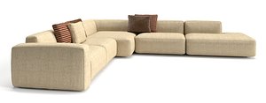 3D model modular sofa angelo cappellini