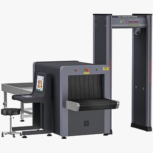 3D model Security Luggage X-Ray Machine 02