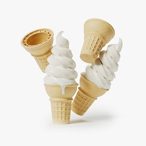 Ice Cream - Soft Serve Cone 3D model