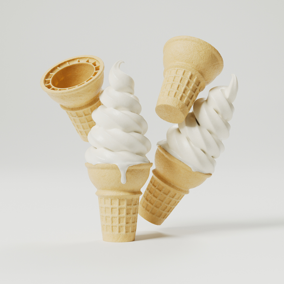 Ice Cream Soft Serve Cone 3D Model TurboSquid 1873870