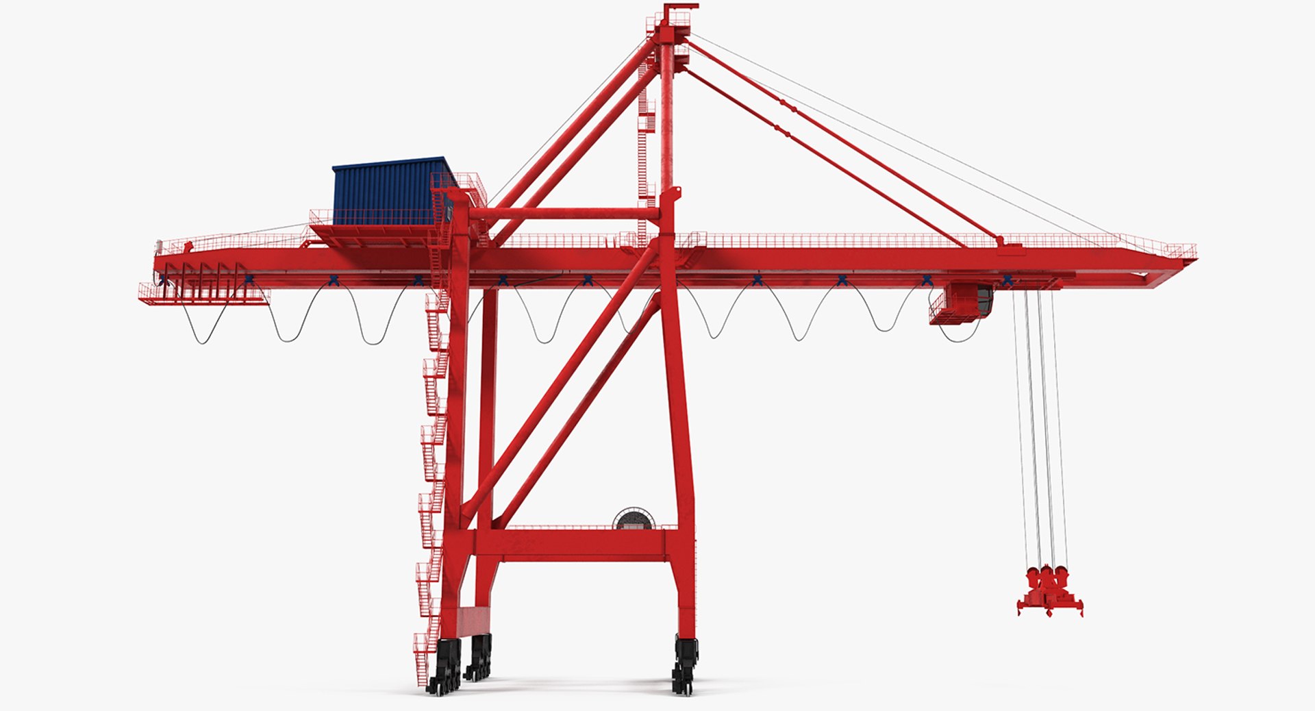Ship to Shore Crane Rigged 3D model preview