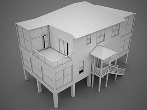 3d model of house beach