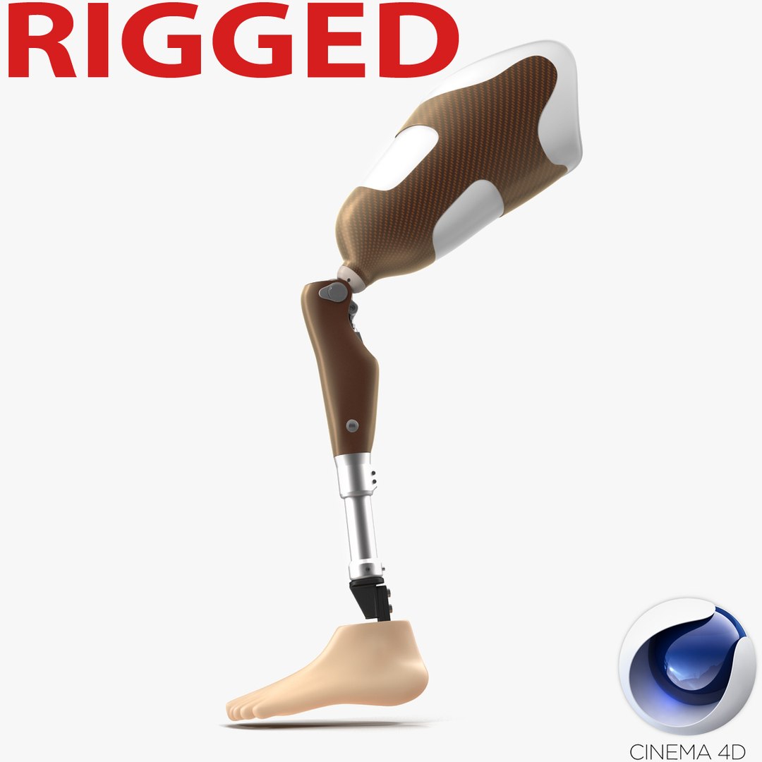 Prosthetic Leg Rigged for Cinema 4D 3D model preview