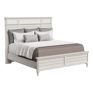 3D Cypress Grove Wood Panel Bed in Parchment model