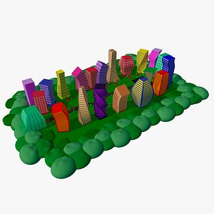 3D Cartoon Town Pack  Cartoon  City model