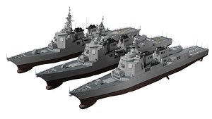 3D JMSDF AEGIS destroyers collection model