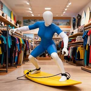 Surfing female mannequin 3d print model stl 3D model