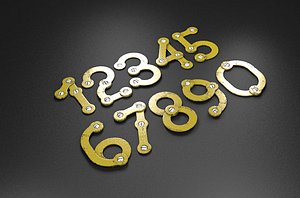 3D rusty metal numbers letters