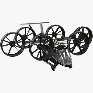 Flying Taxi Bell Nexus Lights On Simple Interior Rigged for Maya