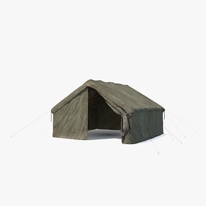 3D Army Tent Green Used model