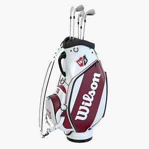 3D Wilson Golf Bag White