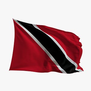 3D Realistic Animated Flag - Microtexture Rigged - Put your own texture - Def Trinidad and Tobago model